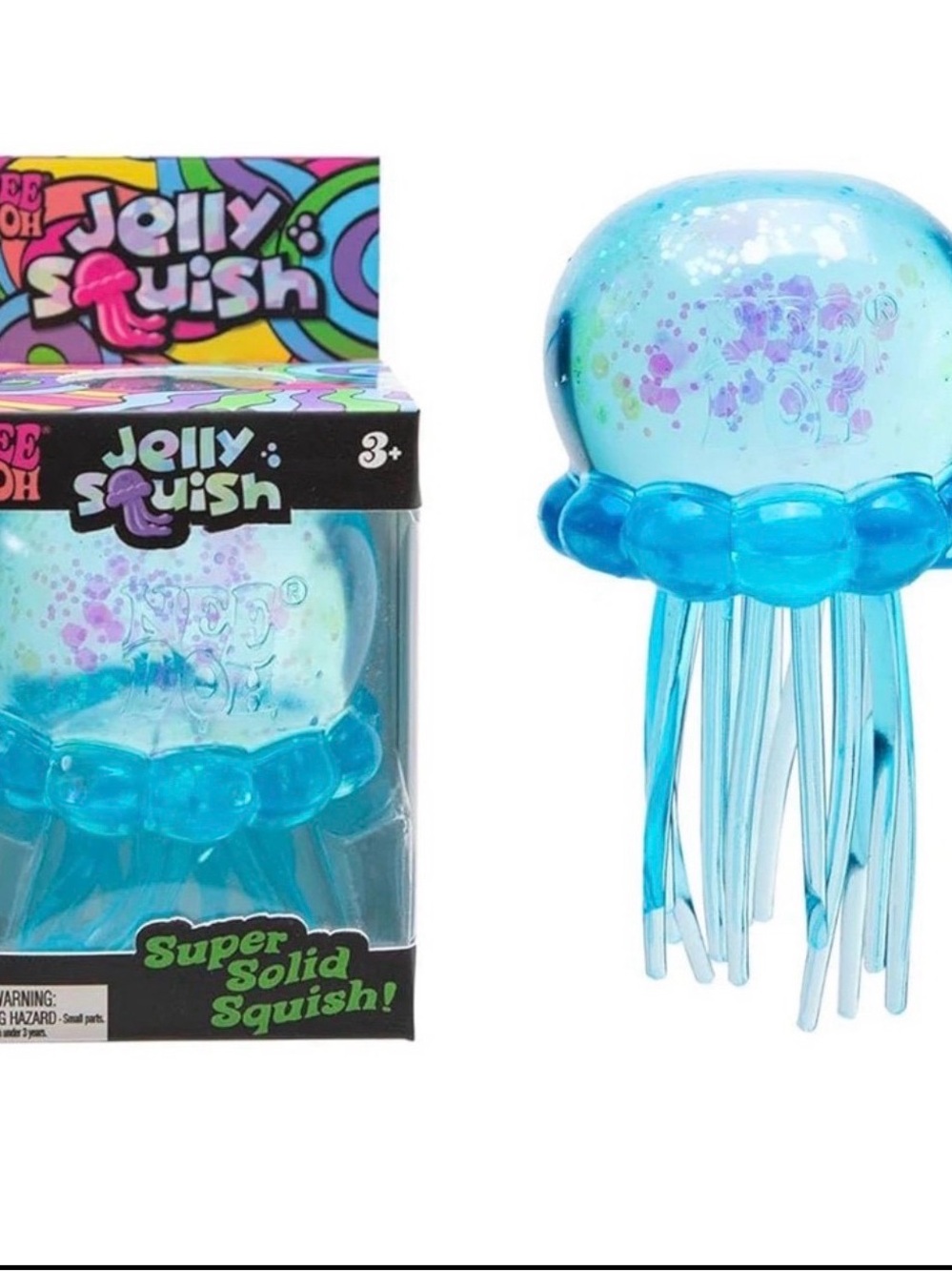 Jelly Squish Blue Glitter Jellyfish Squishy Toy